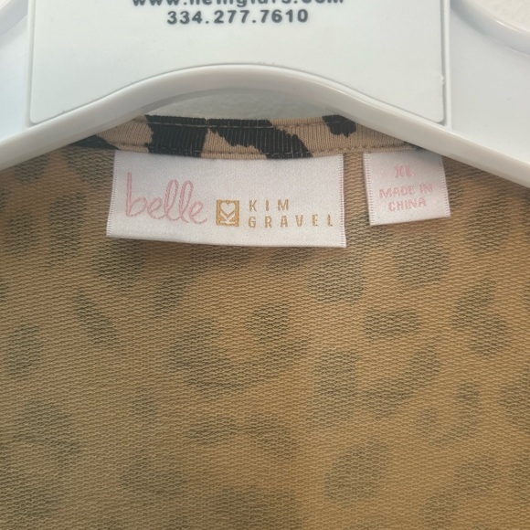 Belle by Kim Gravel Tan Leopard Print Moto Jacket - Picture 6 of 15